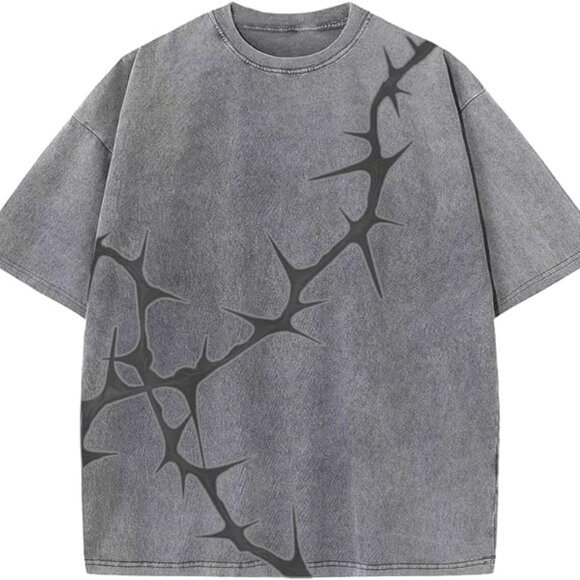 Y2K Graphic T-Shirts Vintage Oversized Tees Streetwear Casual Acid Washed Tops f